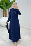 Lacivert Premıum Roma Elbise Tesettür Giyim
