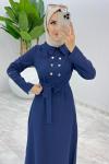 Lacivert Premıum Roma Elbise Tesettür Giyim