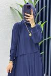 Lacivert Premium Sultan Elbise Tesettür Giyim