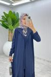 Lacivert Premium Üçlü Derin Takım Tesettür Giyim