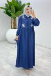 Lacivert Selda Tensel Kot Elbise Tesettür Giyim