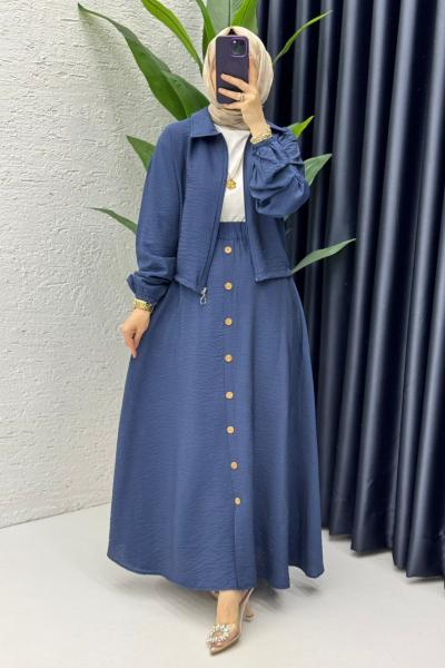 Lacivert Seren Takım Tesettür Giyim