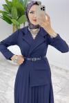 Lacivert Tasarım Tuana Elbise Tesettür Giyim