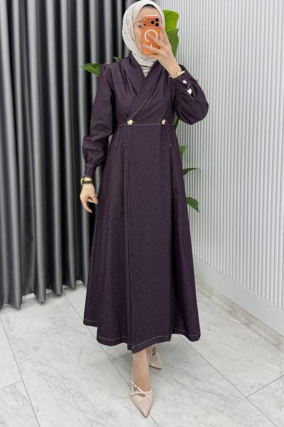 Mürdüm Premıum Rengin Ferace Tesettür Giyim