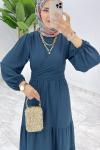 Petrol Premıum Leha Elbise Tesettür Giyim