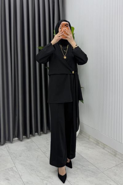 Siyah  Dilay Takım Tesettür Giyim