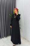 Siyah  Eylül Elbise Premıum Tesettür Giyim
