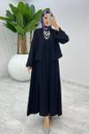 Siyah Halime Elbise Takım Tesettür Giyim
