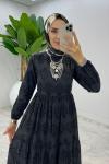 Siyah Jasmin Brode Elbise Tesettür Giyim