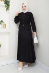 Siyah Moda Etek Takım Tesettür Giyim