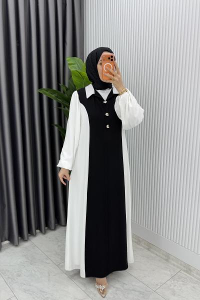 Siyah Premıum Aden ELbise Tesettür Giyim