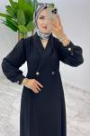 Siyah Premium Lal Ferace Elbise Tesettür Giyim