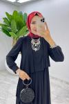 Siyah Premium Diva Elbise Tesettür Giyim