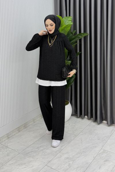 Siyah  Zeyzey Takım Tesettür Giyim
