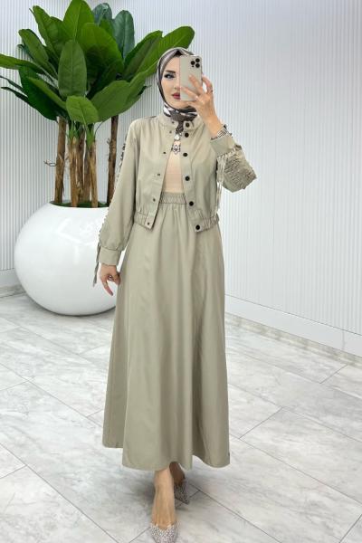 Taş Premium İclal Etek Takım Tesettür Giyim