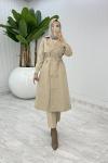 Taş Premium Astarlı Eylem Trench Tesettür Giyim