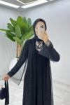Taşlı Abaya Takım Tesettür Giyim