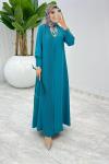 Turkuaz Busem Elbise Tesettür Giyim