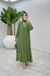 Yeşil Şoray Elbise Tesettür Giyim