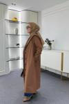 Kapüşonlu Astarlı Trençkot Camel