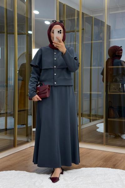 Pelerinli Scuba Etekli Takım Füme