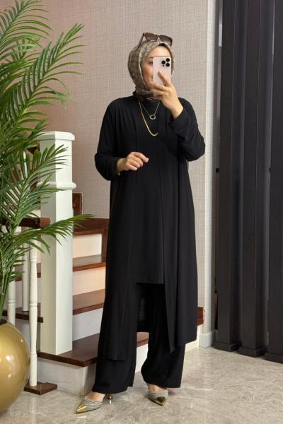 Tilda Kumaş Üçlü Takım Siyah
