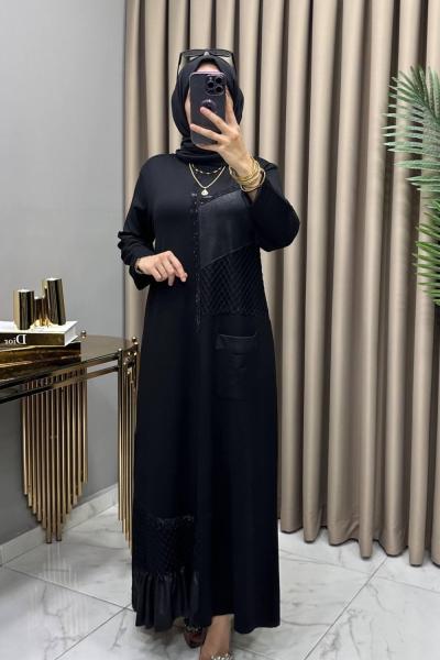 Afet Abiye Elbise Siyah