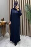 Büşra Soğuk Merserize Elbise Lacivert
