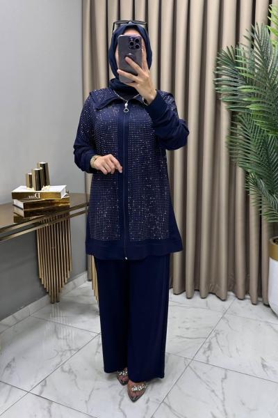 Efsane Taşlı Takım Lacivert