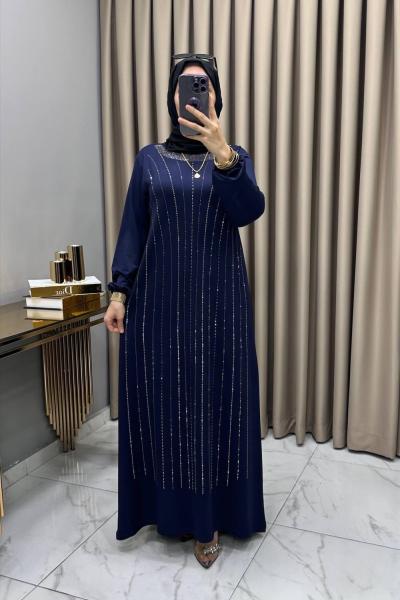 Reyhan Abiye Elbise Lacivert