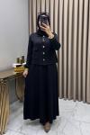 Yasemin Ceket Elbise Takım Siyah