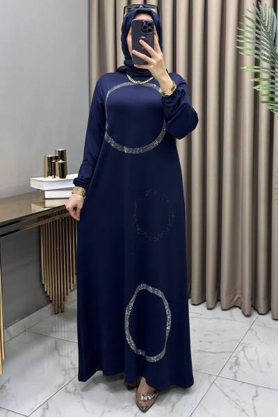 Zahide Abiye Elbise Lacivert