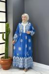 Batik Elbise - Mavi