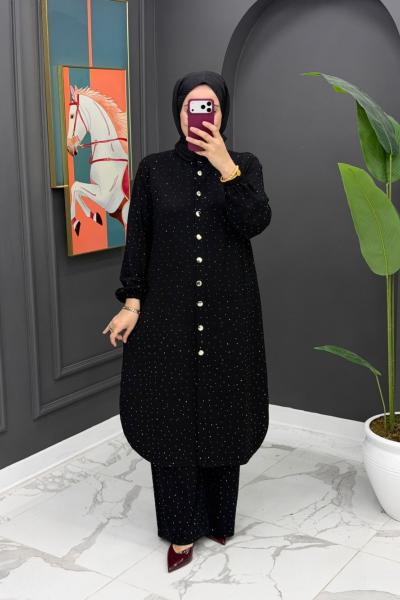 Sena Taşlı Takım - Siyah