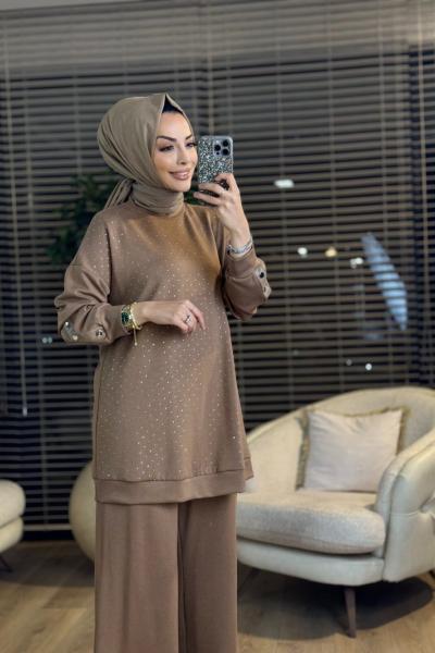 02-2727 Önü Serpme Taş Baskılı Takım Taba