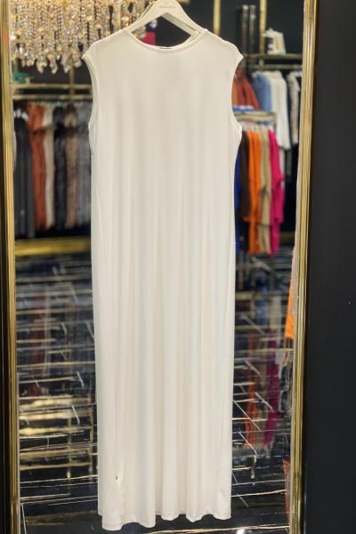 0783 Sıfır Kol İç Elbise Ekru