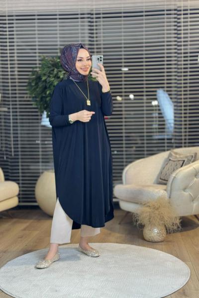 1735 Sandy Yarasa Kol Tunik Siyah
