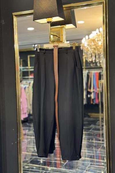 18190 Kemerli Pantolon Siyah