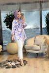2033 Kumsal Batik Desen Tunik Lila