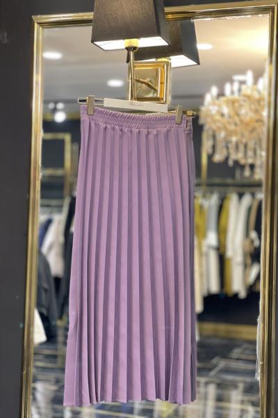 2209 Pliseli Etek Lila