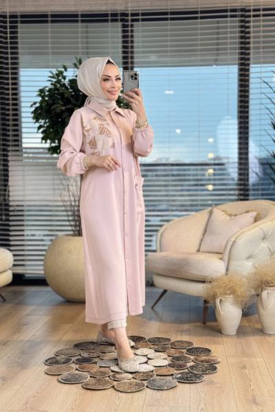 2216 Sol Göğsü Geometrik Desenli Kap Pudra