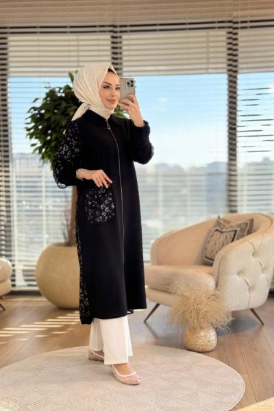 2218 Arkası Ve Kolu Hasır File Kap Siyah