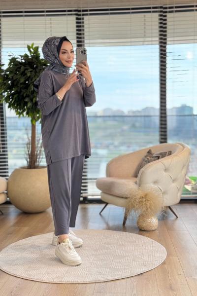 22588 Osyho Sıfır Yaka Basic Takım Gri