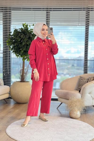 22693 Cep Üstü Parçalı Takım Kırmızı