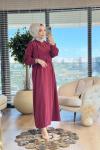 22711 Elbise Üstü Yelekli 2li Takım Bordo