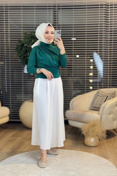 24294 Drapeli Bluz Zümrüt