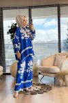 24TK284 Motif Ve Damla Desenli Takım Saks