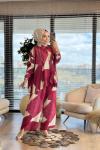 24TK517 Karışık Geometrik Desen Takım Bordo