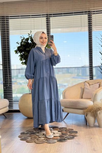 25463 Üç Cepli Kemerli Takım İndigo