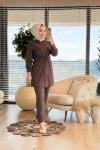2547 Tencel Kuşaklı Takım Kahve